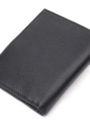 Вместительный вертикальный небольшой кожаный кошелек karya 21384 черный2 фото