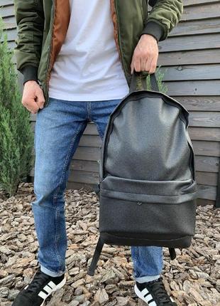 Мужской рюкзак повседневный портфель кожаный 25 л модный повседневный рюкзак кожа городской черный2 фото
