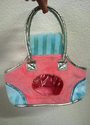 Рожева сумка переноска для домашніх тварин3 фото