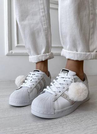 Кроссовки boston adidas superstar с бомбоном