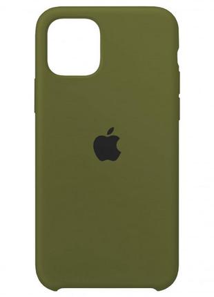 Силиконовый чехол silicone case для iphone 11 хаки virid 48 (бампер)1 фото