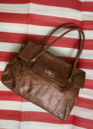 Шикарная объемная кожаная сумка marks&spencer /100%кожа2 фото