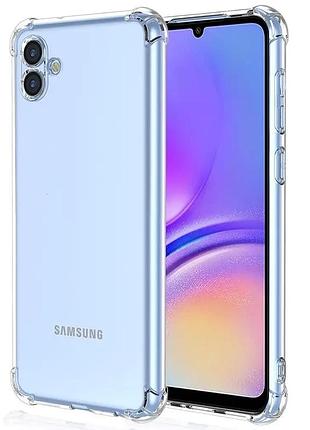 Прозрачный чехол для samsung a05 (a055) ударопрочный силиконовый shockproof (бампер)