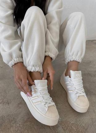 Кроссовки adidas superstar bonega beige white8 фото