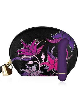 Мини-вибратор для точки g rianne s: mini g floral, 7 режимов работы, чехол-косметичка deep purple