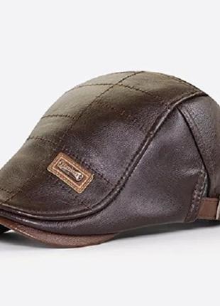 Тепла кепка чоловіча зимова універсальний розмір 58-60 см легко регулюється коричнева