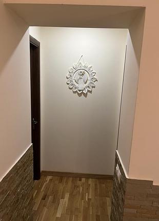 Ангел макраме в плетённом кольце