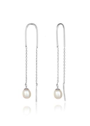Срібні сережки з перлами с2ж/4022