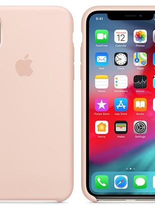 Силіконовий чохол silicone case для iphone x / xs (10) пудровий pink sand 19 (бампер)2 фото