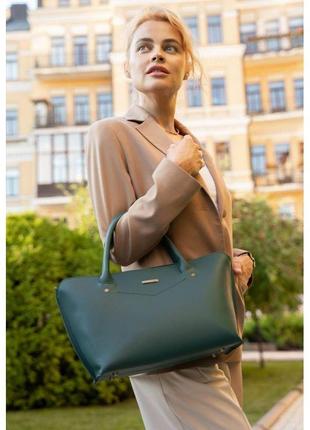 Жіноча шкіряна сумка midi зелена