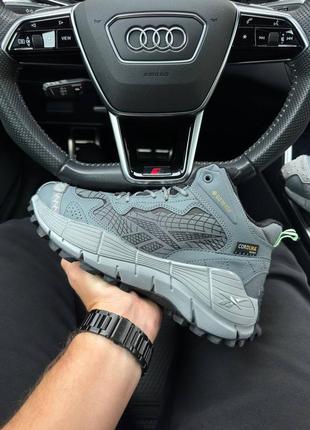 Зимние мужские кроссовки reebok zig kinetica &lt;unk&gt; edge gray fur ❄️