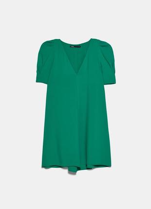 Стильное зелёное платье zara. 7