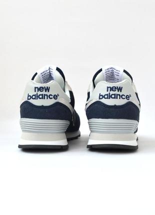 New balance 574 кросівки чоловічі замшеві нью баланс осінні кеди відмінна якість замша з сіткою весняні демісезонні демісезон низькі сині6 фото