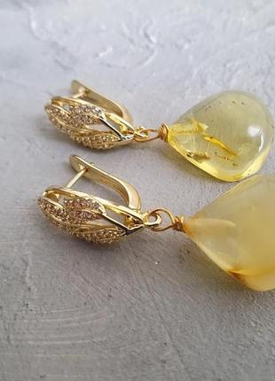 Серьги " янтарь"