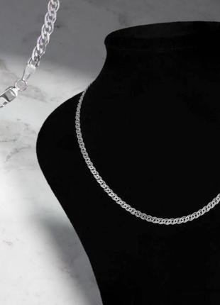 Женская серебряная цепочка плетение нонна, мона лиза, моник, цепочка на шею, 925 проба