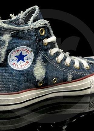 Кеды converse chuck taylor all star hi distressed denim оригинал8 фото