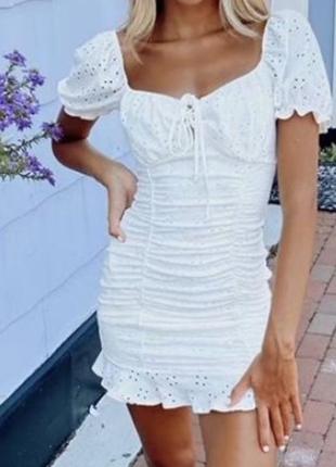 Стильное белое платье модное платье3 фото