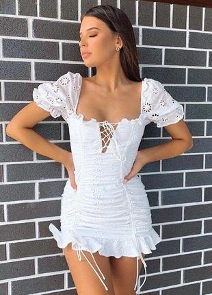 Стильное белое платье модное платье4 фото