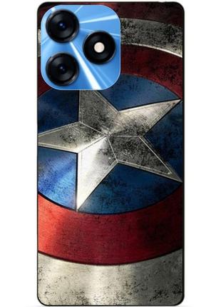 Силіконовий чохол бампер для tecno spark 10 з малюнком капітан америка супергерой marvel