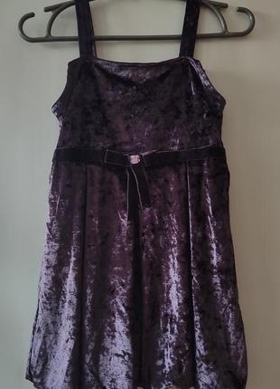 Велюровое платье детское, фиолетовое платье, зимнее мягкое платье