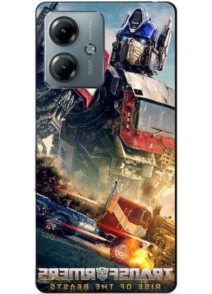 Силіконовий чохол бампер для motorola moto g14 з малюнком оптимус прайм трансформери
