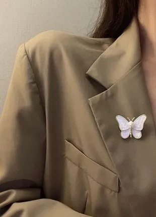 Брошь  - кулон "бабочка" с натуральным жемчугом3 фото
