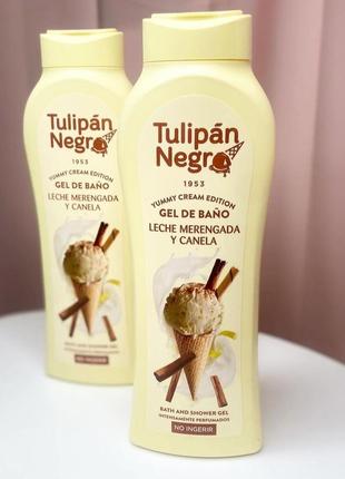 Гель для душу tulipan negro молочне бізе з корицею