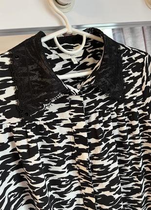 Шикарная принтованная блузка с модным кружным воротничком от бренда 🏷next3 фото