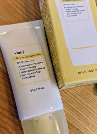 Klairs all-day airy sunscreen spf50+ pa++++ 50 мл1 фото