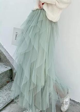 Актуальная модная трендовая юбка из фатина🔥 многослойная фатиновая юбка 🔥тренд 20242 фото