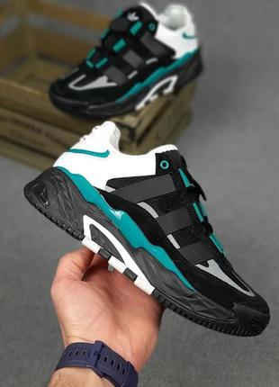 Adidas niteball черные с зеленым кроссовки мужские замшевые замша демисезон низкие демисезонные весенние отменные качество кеды адедас найтбол7 фото