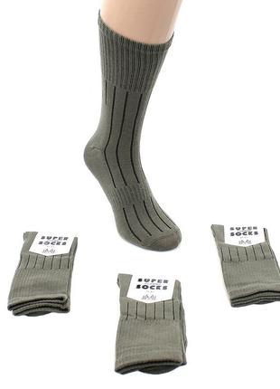 Треккинговые спортивные носки хаки тактические высокие мужские носки демисезонные 41-452 фото