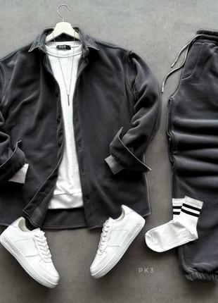 Костюм утепленный оверсайз серый