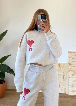 Жіночий теплий костюм толстовка oversize +джогери