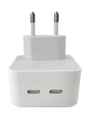 35w dual usb-c port compact power adapter white