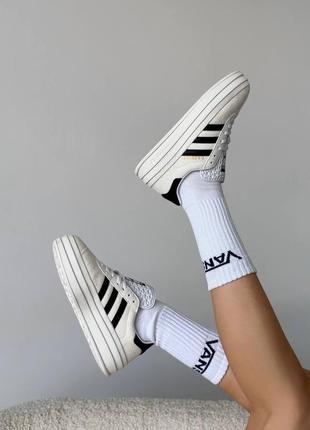 Кроссовки adidas gazelle bold cream black10 фото