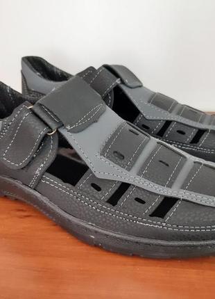 Босоножки сандалии мужские черные прошитые - босоніжки сандалі чоловічі чорні