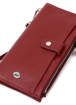 Стильний і яскравий жіночий гаманець-клатч st leather 19433 бордовий
