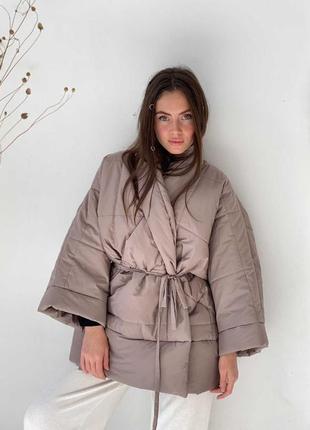Женская зимняя куртка - кимоно, трансформер7 фото