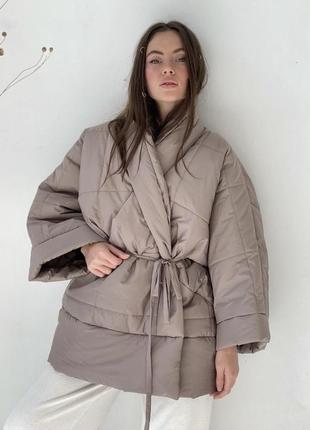 Женская зимняя куртка - кимоно, трансформер3 фото