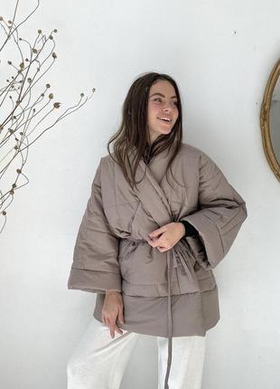 Женская зимняя куртка - кимоно, трансформер4 фото