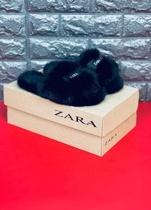 Женские комнатные тапочки zara чёрные тапочки зара4 фото