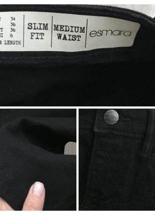 Базові жіночі чорні джинси esmara slim fit medium waist слім середня посадка5 фото