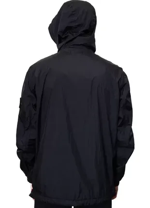 Куртка stone island crinkle reps hooded zip jacket navy blue4 фото