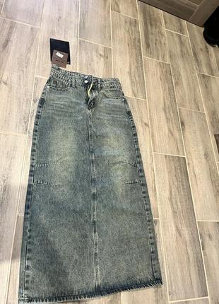 Жіноча джинсова спідниця максі,женская джинсовая юбка макси миди довга,міді2 фото