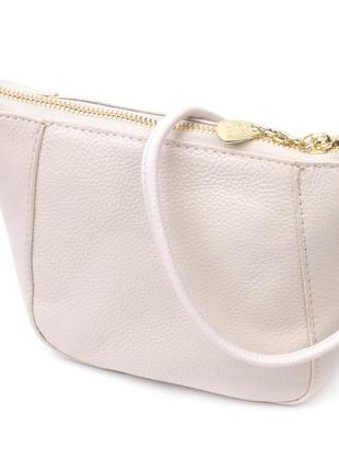 Женская маленькая сумка через плечо из натуральной кожи vintage 22299 белая