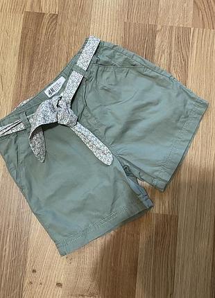 Шорти котонові з поясом h&m
