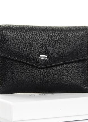 Невеликий жіночий чорний шкіряний гаманець classic шкіра dr. bond ws-3 black жіноче портмоне