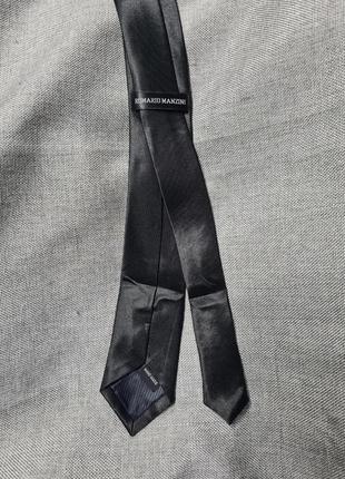 Краватка чорна однотонна вузька, чорна краватка, краватка, чорний галстук, вузька краватка чорна3 фото