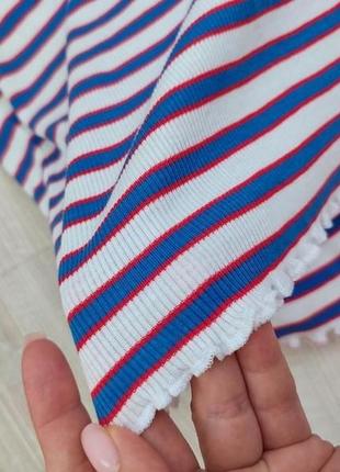 Супер якість! смугасті шорти трикотажні домашні піжамні в рубчик tcm tchibo у смужку білі червоні фіолетові бермуди висока посадка5 фото